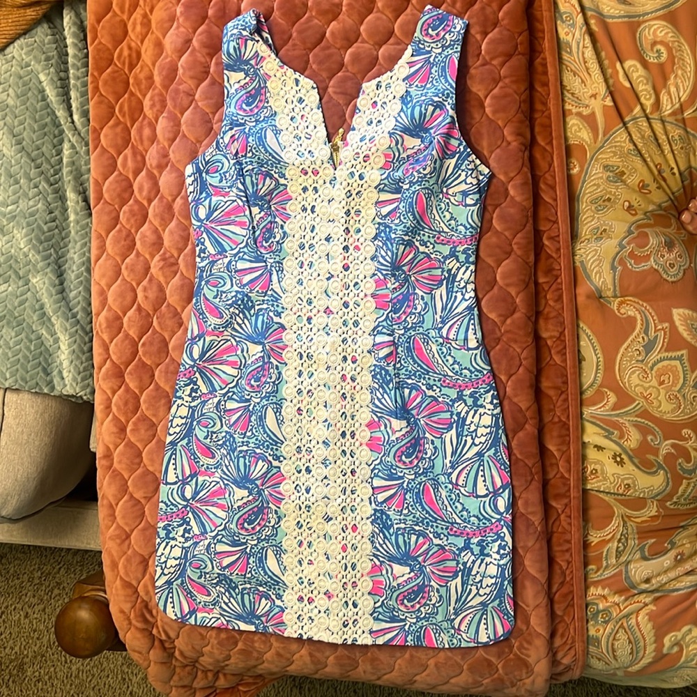 Lilly Pulitzer Target Collaboration My Fans Shift Dress. Size 6. Great Con.